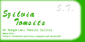 szilvia tomsits business card